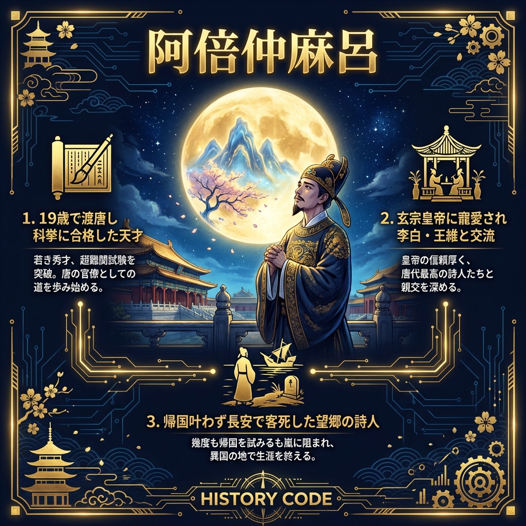 阿倍仲麻呂：長安に輝いた東方の星。皇帝が愛し、海が引き裂いた「宿命の旅人」