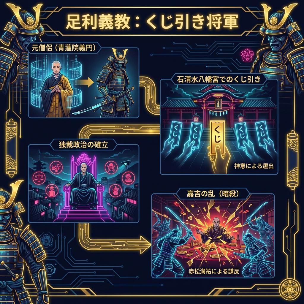 足利義教：神に選ばれ、恐怖に愛された「くじ引き将軍」