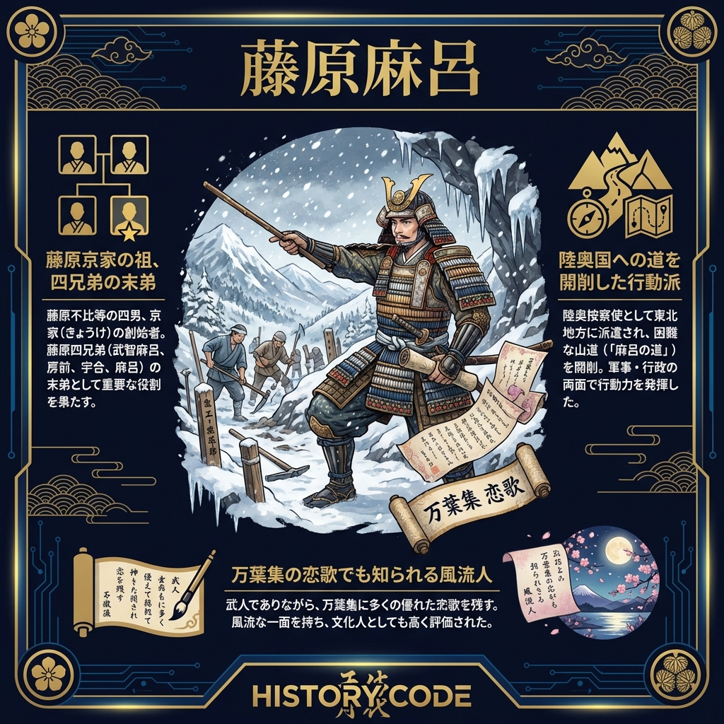 藤原麻呂：四兄弟の末弟、風流なる「京家の祖」。東北の夜明けを拓いた貴公子の素顔