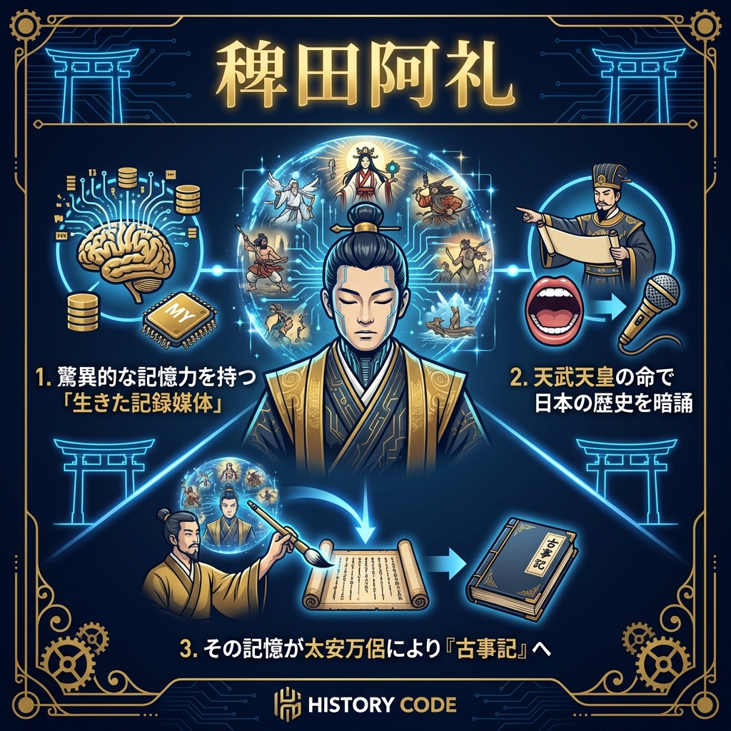 稗田阿礼：歩くレコーダー。古事記を完成させた驚異の記憶力を持つ天才