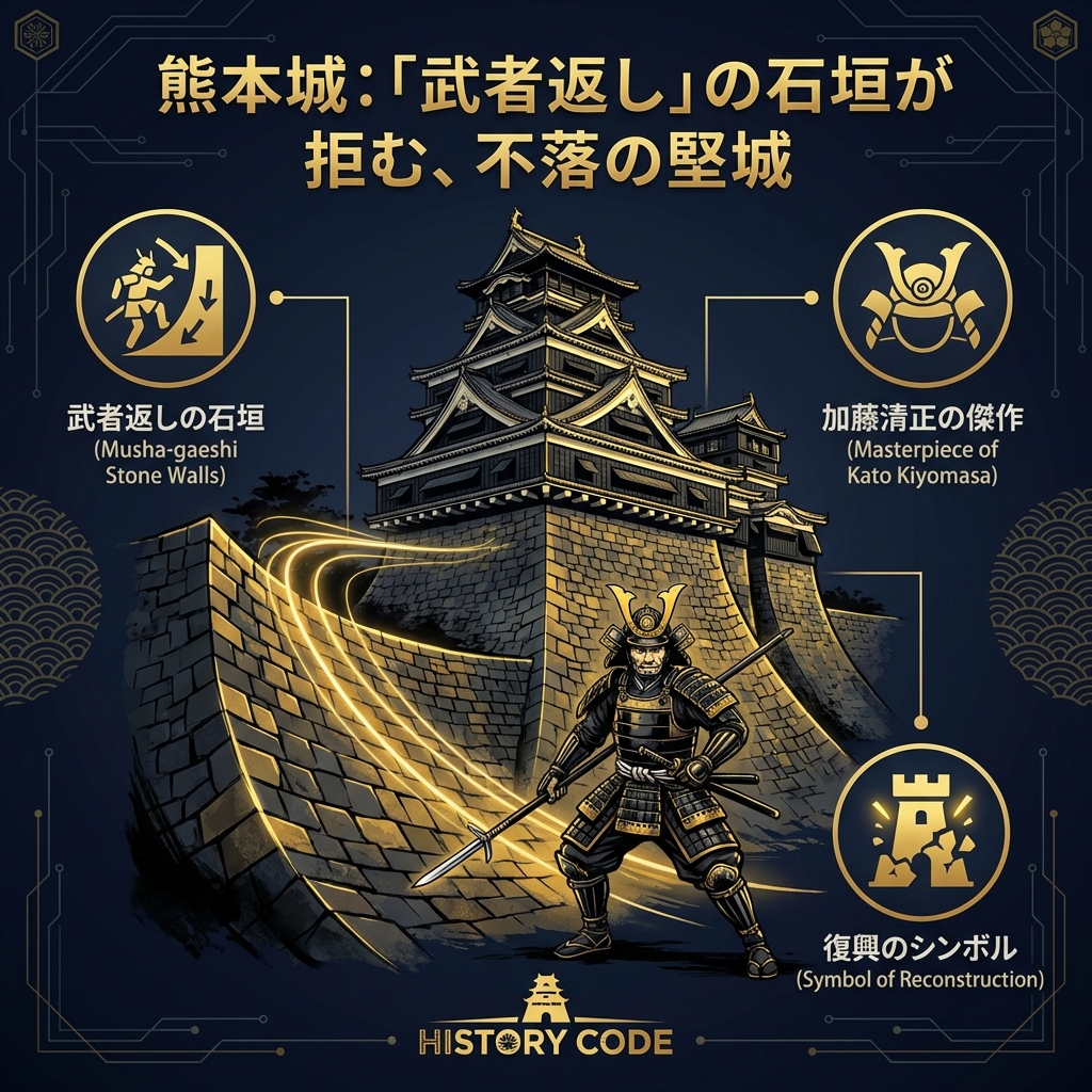 熊本城：「武者返し」の石垣が拒む、不落の堅城
