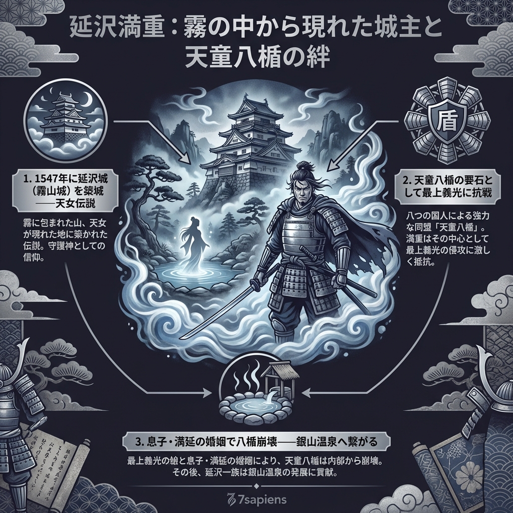 延沢満重：霧の中から現れた城主と「天童八楯」の絆