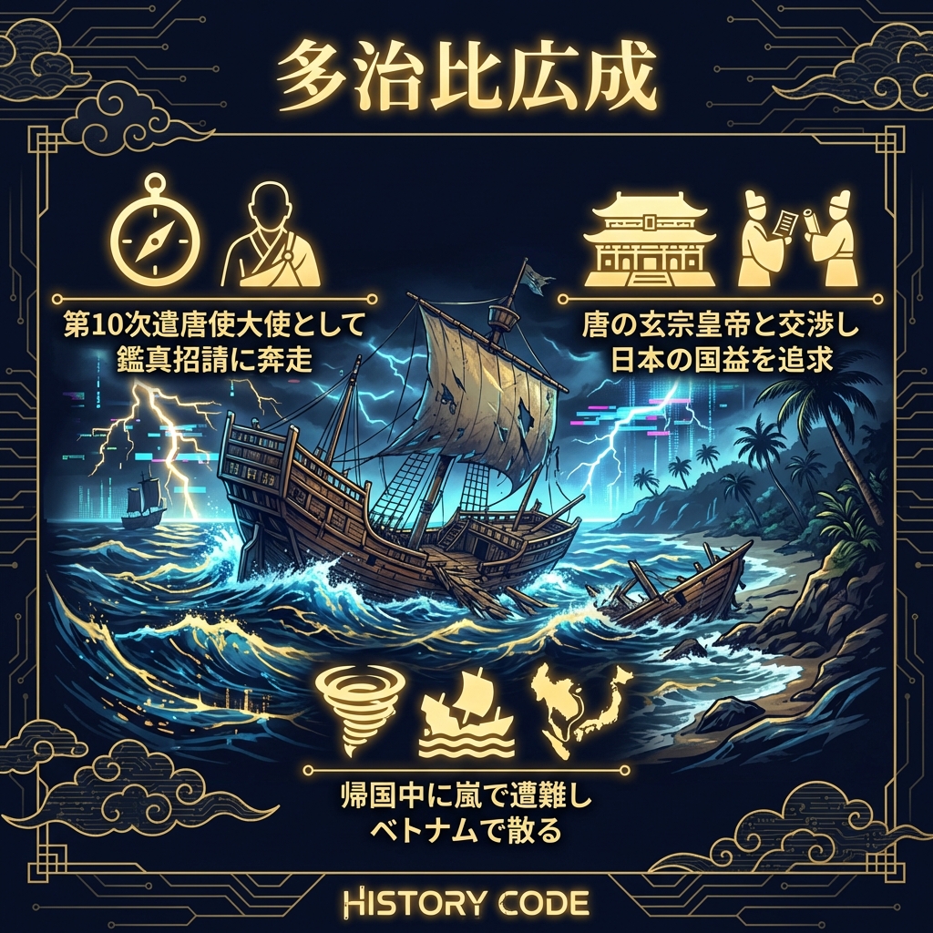 多治比広成：帰れなかった大使。南方へ消えた鑑真招請の立役者